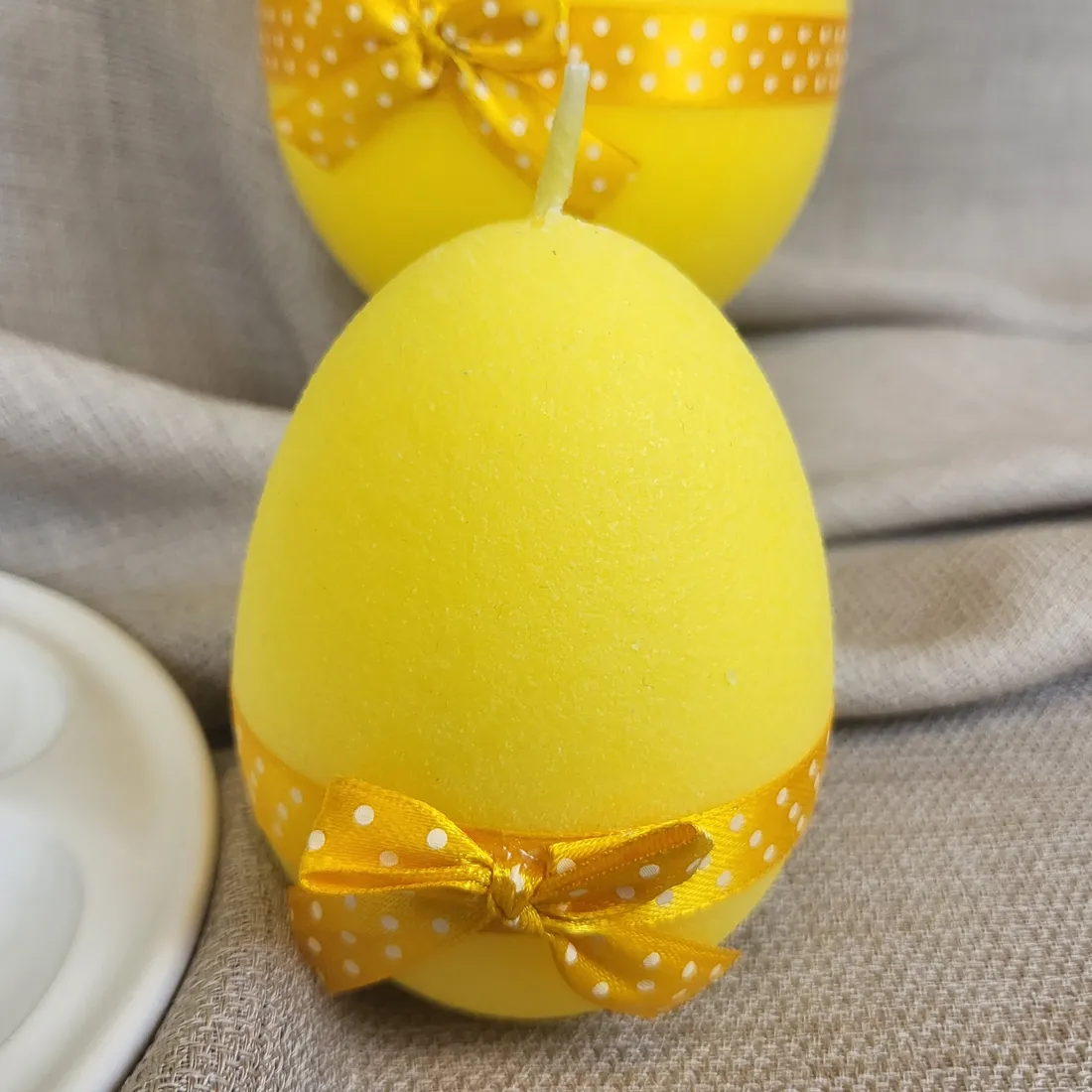 swieca-jajko-14cm-easter-joy-welur-zolta