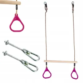 drewniany-trapez-do-hustawki-58-cm-purpurowe-uchwyty-2x-zawiesia-zestaw