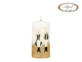 swieca-pienkowa-150-70mm-zajac-koronka-lakier-biala