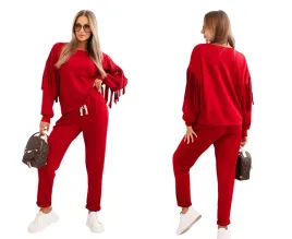 bordowy-dres-damski-komplet-bluza-z-fredzlami-i-spodnie