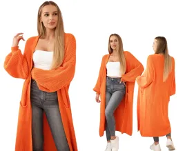 pomaranczowy-kardigan-damski-oversize-z-dlugimi-rekawami-i-kieszeniami