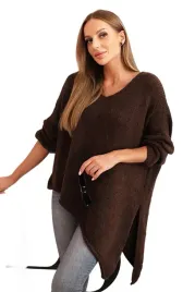 sweter-damski-welniany-asymetryczny-plus-size-z-dekoltem-v-brazowy