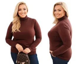 brazowy-golf-damski-plus-size-miekki-elastyczny-oversize