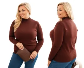 brazowy-sweter-damski-plus-size-z-polgolfem-klasyczny-miekki
