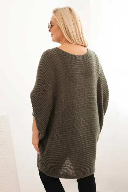 sweter-damski-plus-size-z-moherem-ponczo-khaki-marka-kesi
