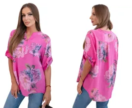 rozowa-bluzka-damska-oversize-z-kwiatowym-nadrukiem