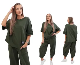 jasne-khaki-komplet-bawelniany-damski-bluzka-oversize-i-spodnie