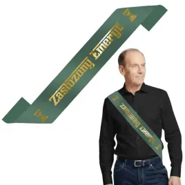 szarfa-zasluzony-emeryt-klepsydra-zielony-butelkowy-160-cm