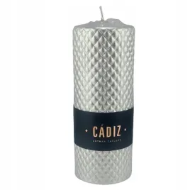 swieca-ozdobna-cadiz-walec-duzy-fi7-srebrny-h17cm