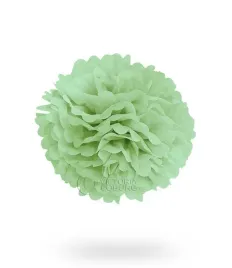 pompon-z-bibuly-30cm-pistacjowy-uniw