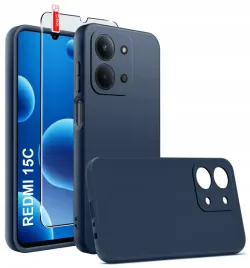 etui-granatowe-matowe-silikon-slim-do-xiaomi-redmi-15c-5g-szklo-9h