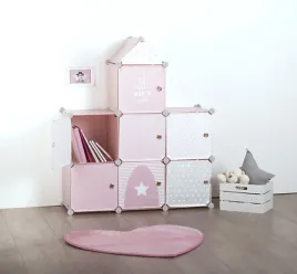 szafka-zamek-rozowa-7-polek-regal-dzieciecy-szafa-organizer-na-zabawki
