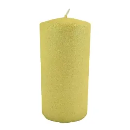 swieca-walec-glamour-zolta-wielkanocna-14cm