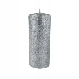 swieca-glamour-srebrna-brokat-walec-duzy-18cm