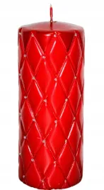 swieca-florencja-pikowana-czerwona-h18cm