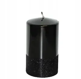swieca-ozdobna-prince-walec-fi8cm-czarna-h14cm