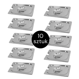 pokrywka-do-pojemnika-gn-1-4-z-wycieciem-zestaw-10szt-ze-stali-nierdzewnej