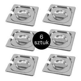 pokrywka-do-pojemnika-gn-1-6-z-wycieciem-zestaw-6szt-ze-stali-nierdzewnej