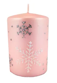 swieca-frost-platki-sniegu-rozowa-walec-10cm