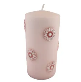 swieca-walec-rozowy-margaretka-wielkanocna-14cm