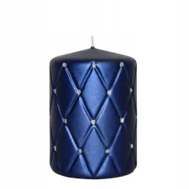 swieca-pikowana-metalik-10cm-kobalt