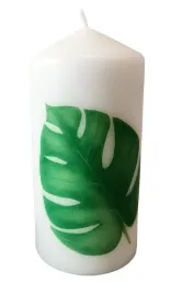swieca-biala-w-liscie-monstery-15cm
