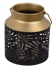 lampion-czarno-zloty-ze-swieca-led-maly-15-18cm
