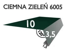 pas-nadrynnowy-okapowy-pn101-pod-gont-pape-ciemna-zielen-ral-6005-obrobki