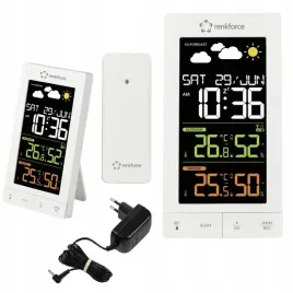 Zdjęcie produktu Stacja pogodowa CZUJNIK zewnętrzny METO kolorowy WYŚWIETLACZ zegar DCF77