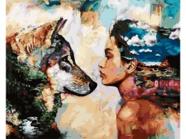 obraz-malowanie-po-numerach-rama-50x40cm-spojrzenie-wilk-i-kobieta