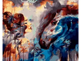 obraz-malowanie-po-numerach-rama-50x40cm-spojrzenie-kobieta-i-kon