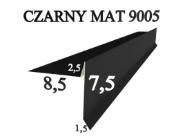 wiatrownica-pod-gont-pape-w201-czarny-mat-ral-9005-obrobki-blacharskie