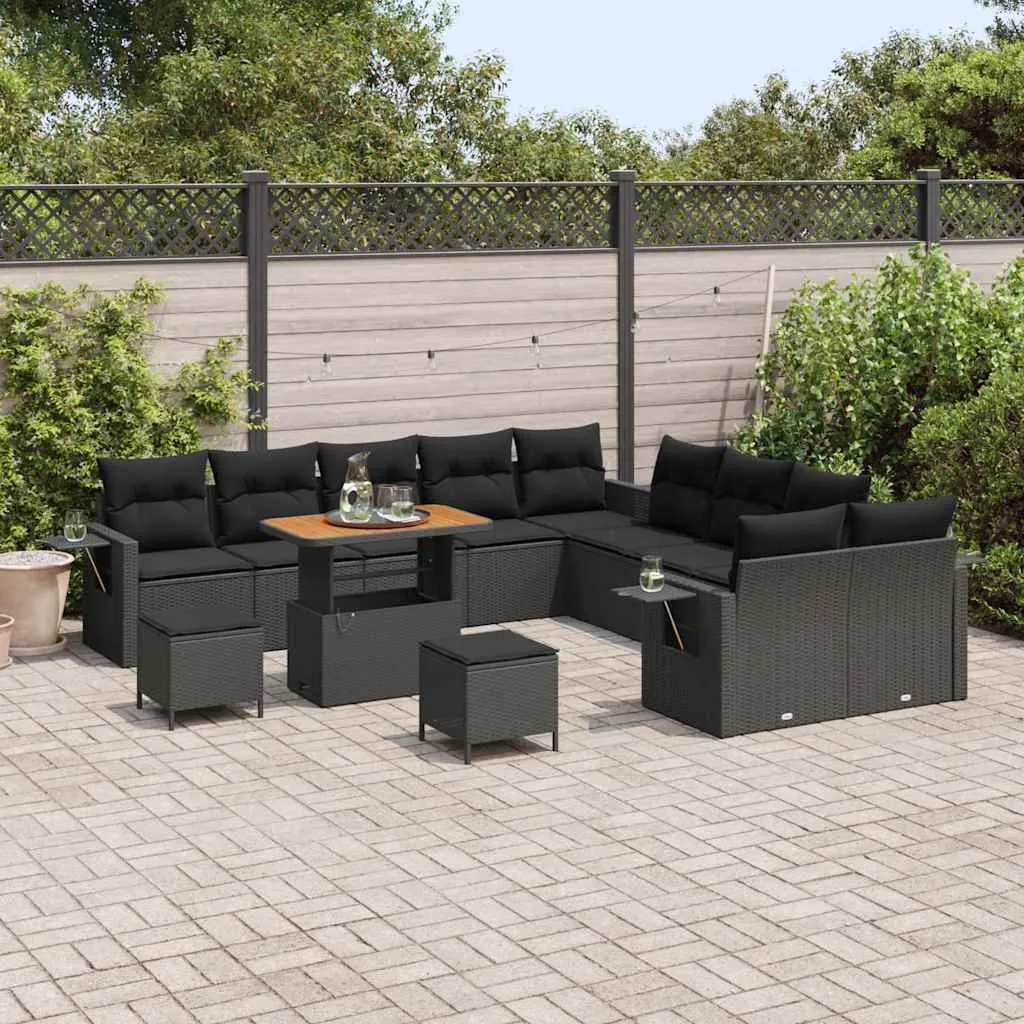 zestaw-sof-na-ogrod-13-pcs-czarny-polirattan-stan-nowy