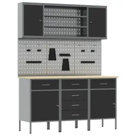 stol-warsztatowy-z-szuflada-7-pcs-czarny-150-x-55-x-200-cm-stal