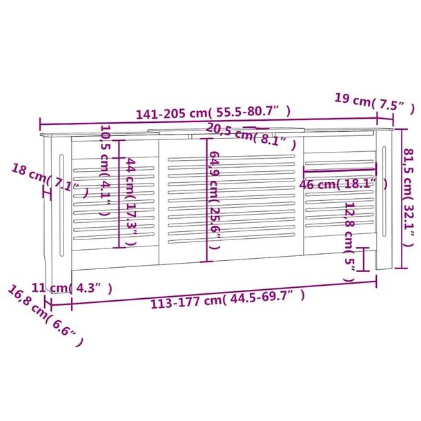 oslona-na-kaloryfer-mdf-205-cm-stan-nowy