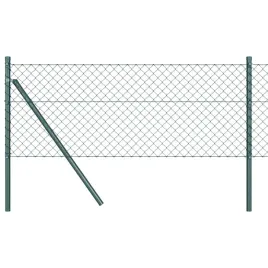 ogrodzenie-z-ogniw-ze-slupkami-zielony-0-8-x-10-m-stal