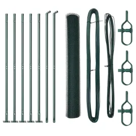 ogrodzenie-z-slupkami-zielony-1-x-10-m-stal-pokryta-pcv