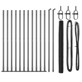 ogrodzenie-z-slupkami-szary-1-4-x-25-m-stal-pokryta-pcv