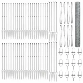 ogrodzenie-z-slupkami-srebrny-1-4-x-100-m-stal-pokryta-pcv