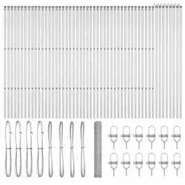 ogrodzenie-z-slupkami-srebrny-1-4-x-100-m-stal-pokryta-pcv