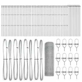 ogrodzenie-z-slupkami-srebrny-0-5-x-100-m-stal-pokryta-pcv