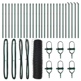 ogrodzenie-z-slupkami-szary-05-x-50-m-stal-pokryta-pcv