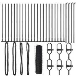 ogrodzenie-z-slupkami-szary-05-x-50-m-stal-pokryta-pcv