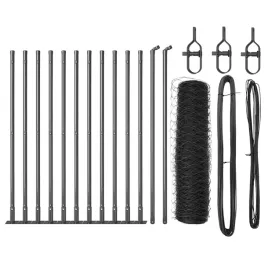 ogrodzenie-z-slupkami-szary-0-6-x-25-m-stal-pokryta-pcv