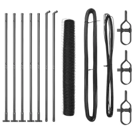 ogrodzenie-z-slupkami-szary-1-x-10-m-stal-pokryta-pcv