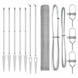 ogrodzenie-z-slupkami-srebrny-1-2-x-10-m-stal-pokryta-pcv