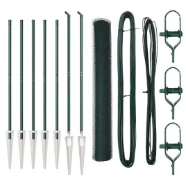 ogrodzenie-z-slupkami-zielony-1-x-10-m-stal-pokryta-pcv