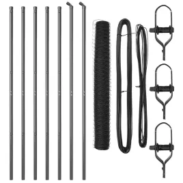 ogrodzenie-z-slupkami-szary-1-x-10-m-stal-pokryta-pcv