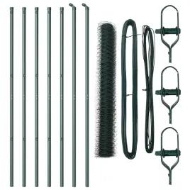 ogrodzenie-z-slupkami-zielony-1-4-x-10-m-stal-pokryta-pcv