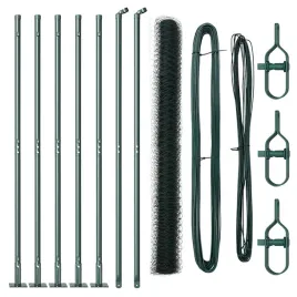 ogrodzenie-z-slupkami-zielony-1-4-x-10-m-stal-pokryta-pcv